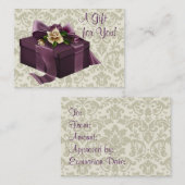 Cartes Cadeaux Entreprise Rose de Damas Pourpre (Devant / Derrière)