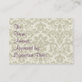 Cartes Cadeaux Entreprise Rose de Damas Pourpre (Dos)