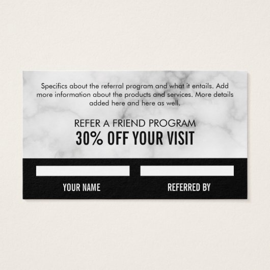 Cartes cadeaux Marbre | Code coupon (Dos)