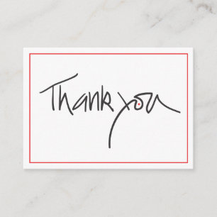 Cartes cadeaux Merci en noir et rouge