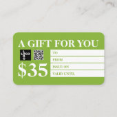 Cartes cadeaux modernes Green & White (Devant)