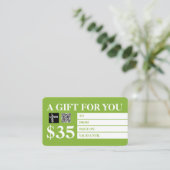 Cartes cadeaux modernes Green & White (Debout devant)