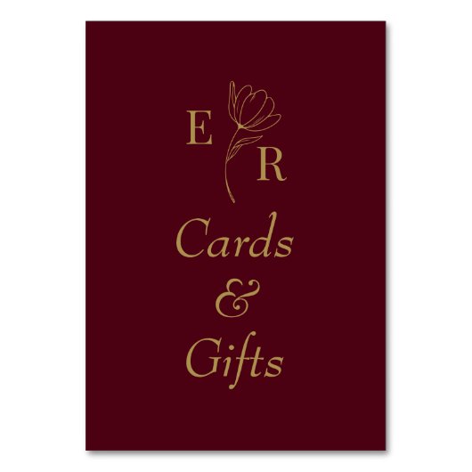 Cartes & Cadeaux Monogramme Floral Bourgogne (Par défaut)