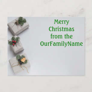 Cartes cadeaux Noël blanc Personnaliser Carte post
