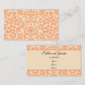 Cartes cadeaux Peach and Cream Mariage damassé (Devant / Derrière)
