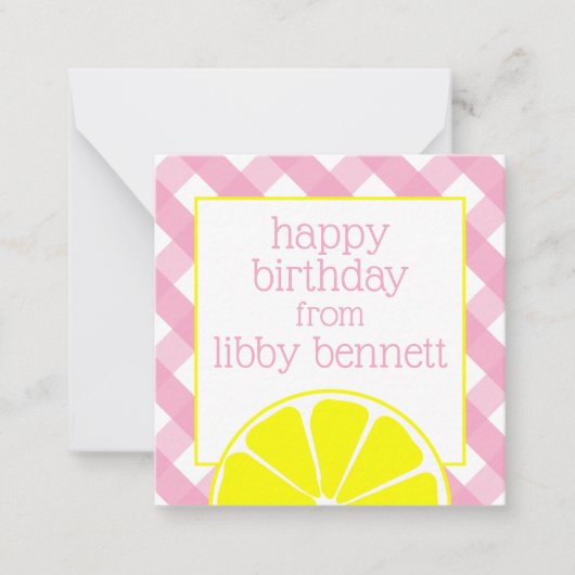 Cartes Cadeaux Personnalisées Citronade Rose (Devant)