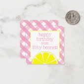 Cartes Cadeaux Personnalisées Citronade Rose (Devant/Arrière en situation)