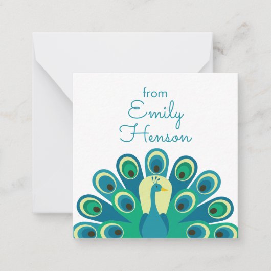 Cartes Cadeaux Personnalisées Cute Peacock (Devant)