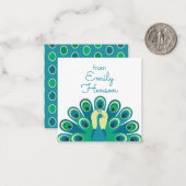 Cartes Cadeaux Personnalisées Cute Peacock (Devant/Arrière en situation)