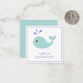 Cartes Cadeaux Personnalisées Cute Whale (Devant/Arrière en situation)