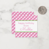 Cartes Cadeaux Personnalisées En vichy (Devant/Arrière en situation)