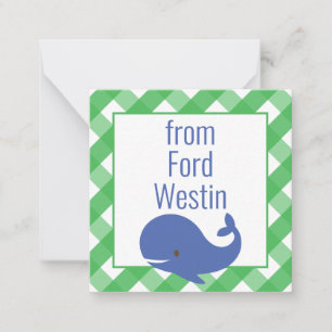 Cartes Cadeaux Personnalisées En vichy Baleine