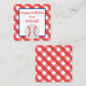 Cartes Cadeaux Personnalisées En vichy Baseball (Devant / Derrière)