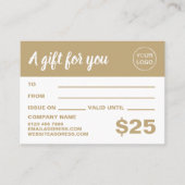 Cartes cadeaux simples et modernes (Devant)