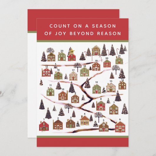 Cartes Calendrier de Noël (Devant / Derrière)