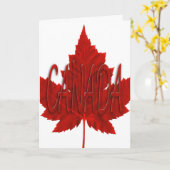 Cartes Canada Drapeau Cartes de voeux personnalisé (Fleur jaune)