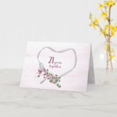 Cartes cardiaques au ruban 21e anniversaire (Fleur jaune)