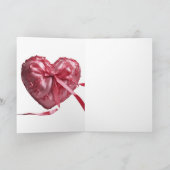 Cartes cardiaques de la Saint-Valentin au ruban ro (Intérieur)
