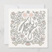 Cartes Carrées Illustrées avec Bordure Florale de (Devant)