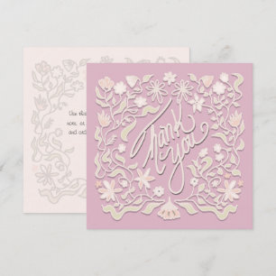 Cartes Carrées Illustrées avec Bordure Florale de