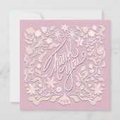 Cartes Carrées Illustrées avec Bordure Florale de (Devant)