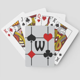 Cartes Carte de jeu Art Déco Convient v2 Monogrammé