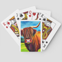 Carte de jeu de la vache Highland