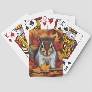 Cartes Carte de jeu de petit écureuil mignonne