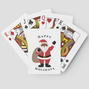 Cartes Carte de jeu du Père Noël afro-américain