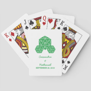 Cartes Carte de jeu Mariage de dés D20 Vert
