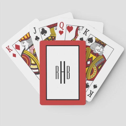 Cartes Carte de jeu Monogramme Poker cadeau pour papa (dos)