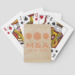 Cartes Carte de jeu Orange Grunge D20 Dice