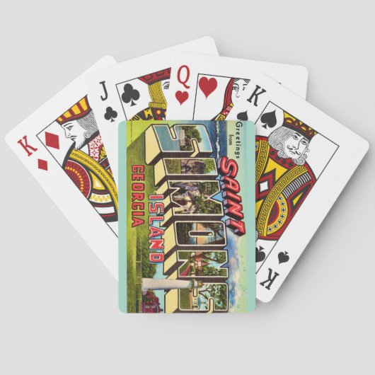 Cartes Carte de jeu Retro St Simons Island (dos)