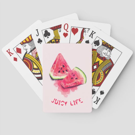 Cartes Carte de jeu Watermelon avec texte ou couleur pers (dos)