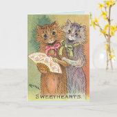 CARTES CHAT ROMANTIQUE D'ANNIVERSAIRE (Fleur jaune)