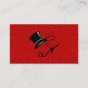 Cartes Cherry Red Hearts Top Hat et High Heel Plac