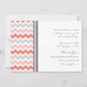 Cartes Chevron gris de corail de Merci de mariage (Dos)