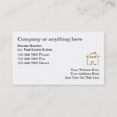 Cartes chiques d'entreprise immobilière (Dos)