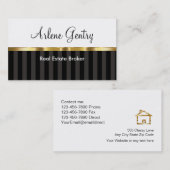 Cartes chiques d'entreprise immobilière d'or (Devant / Derrière)