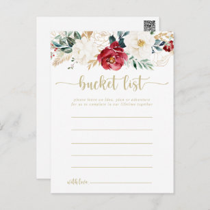 Cartes Classic Gold Floral Bucket List