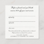 Cartes clients du salon de référence des ciseaux v (Dos)