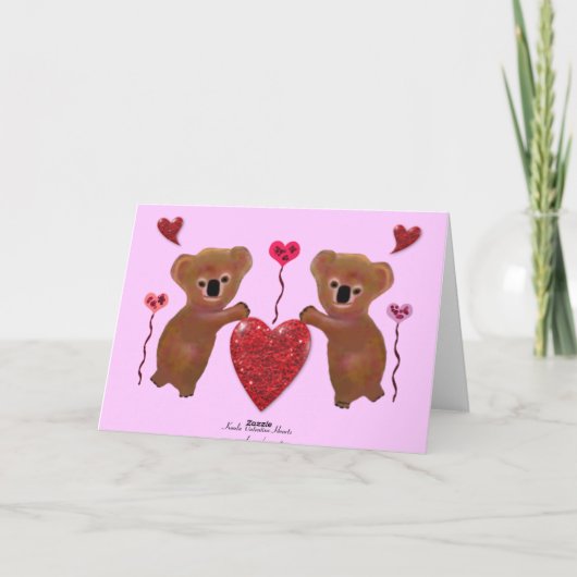 Cartes Coeurs Koala Valentine (Dos)
