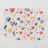Cartes cœurs musicaux (Devant / Derrière)