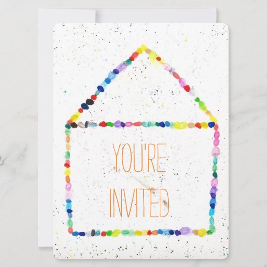 Cartes colorées WaterColor house 'You are Invited' (Devant)