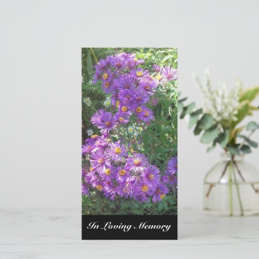 Cartes commémoratives "Fleurs violettes" (Debout devant)