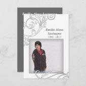 cartes commémoratives : floraison blanche (Devant / Derrière)