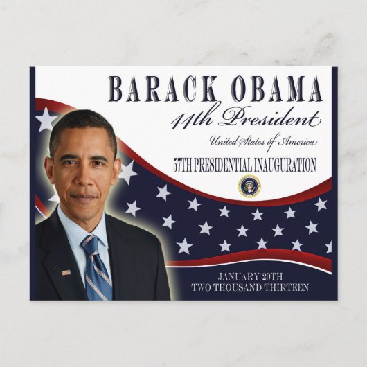 Cartes commémoratives Obama Inauguration 2013 (Devant)