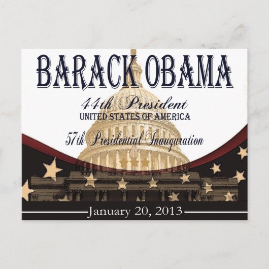 Cartes commémoratives Obama Inauguration 2013 (Devant)