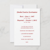 cartes commémoratives : rouge (Dos)