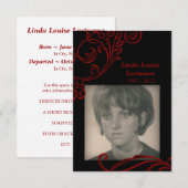 cartes commémoratives : rouge (Devant / Derrière)